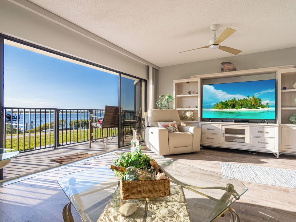 Living room over looking water
