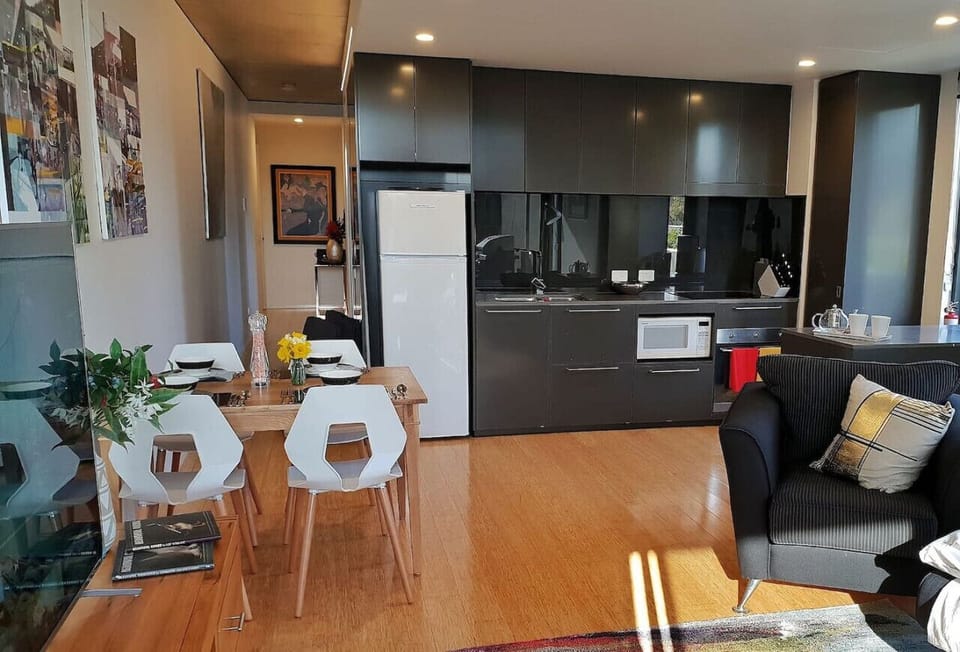 Open plan kitchen, dining and living