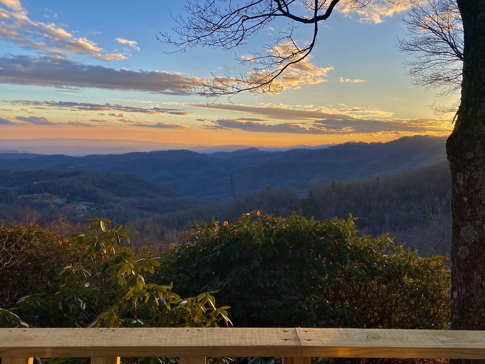 Enjoy unforgettable sunsets over the Blue Ridge Mountains