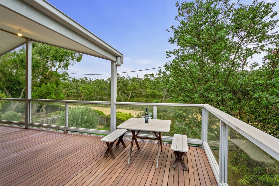 The deck with a river view