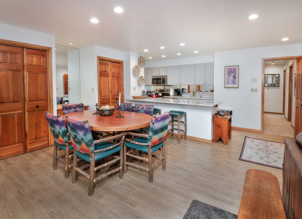 Dining Space (seating for six at the dining table and three at the breakfast bar)