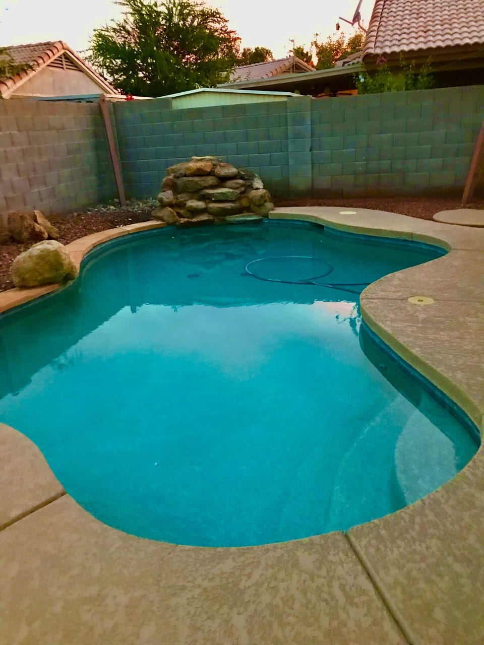 Pool with water fall