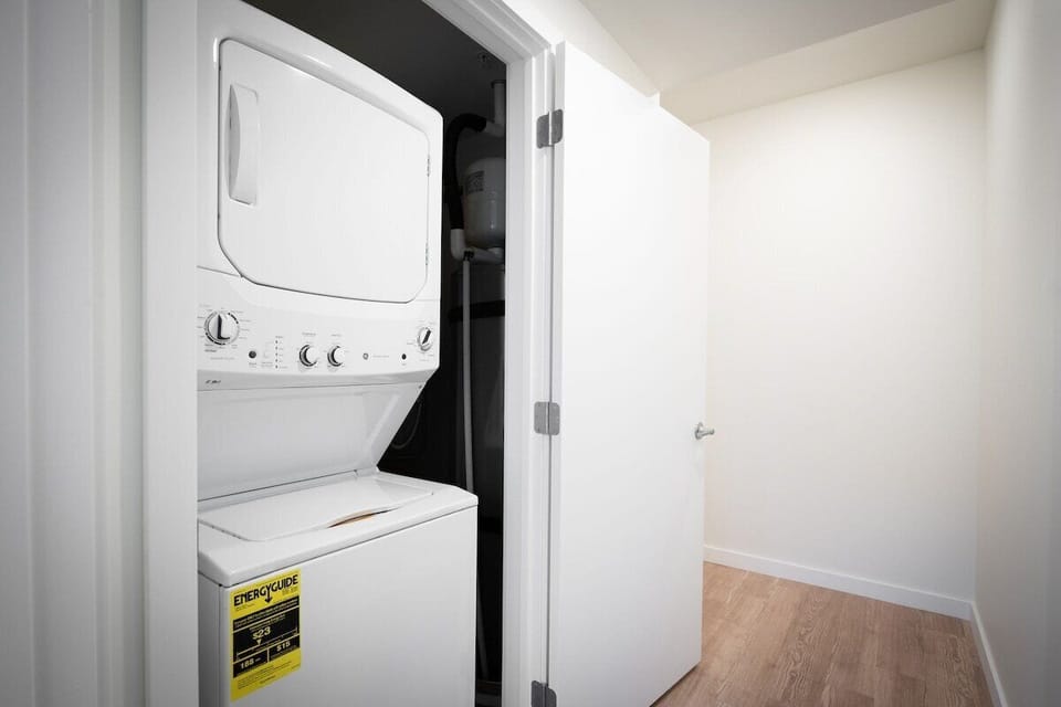 A convenient laundry setup for your stay

