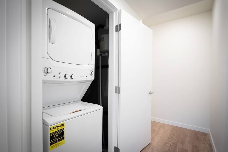 A convenient laundry setup for your stay

