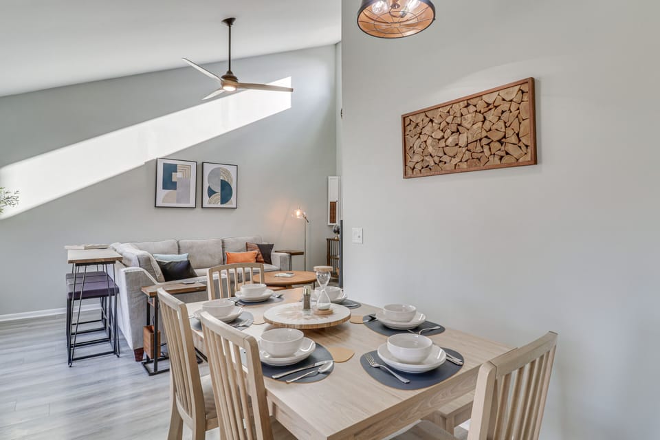 Dining Area | Dishware/Flatware | Trash Bags/Paper Towels | High Chair