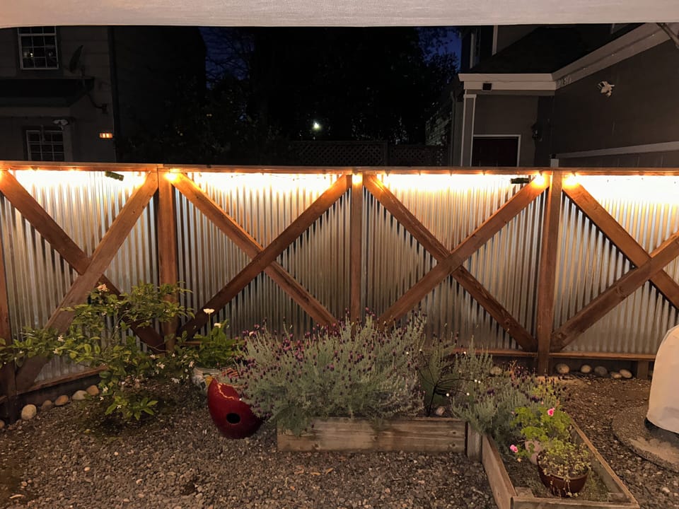 Backyard at night