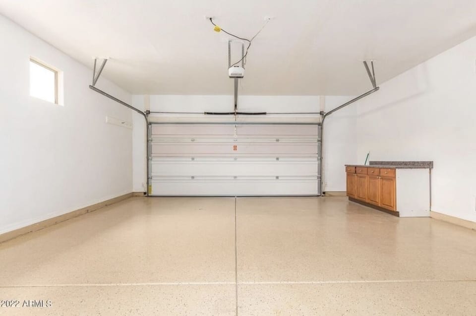 Large garage located off laundry room