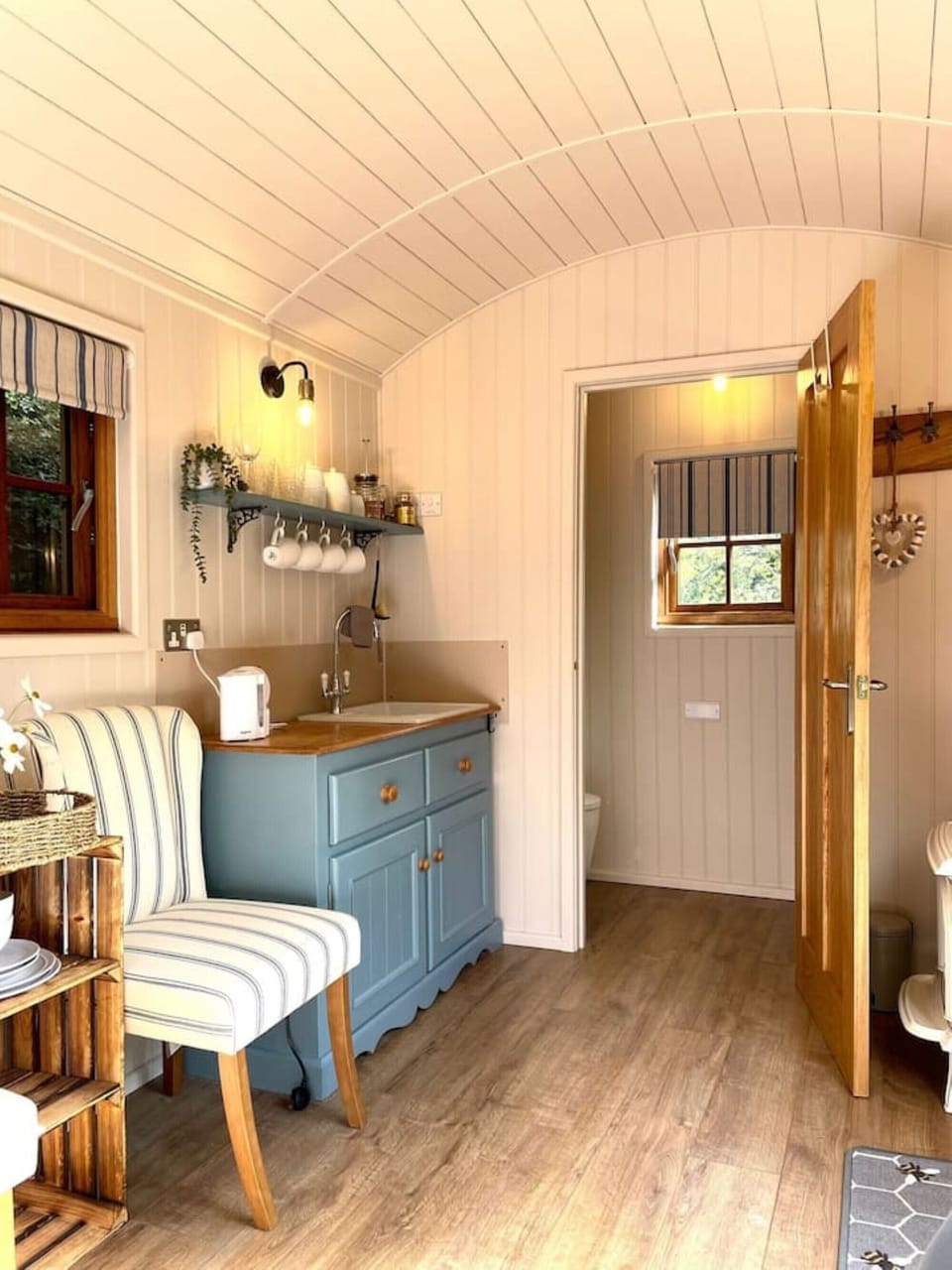 Kitchenette with mini fridge, kettle , air frier  and microwave