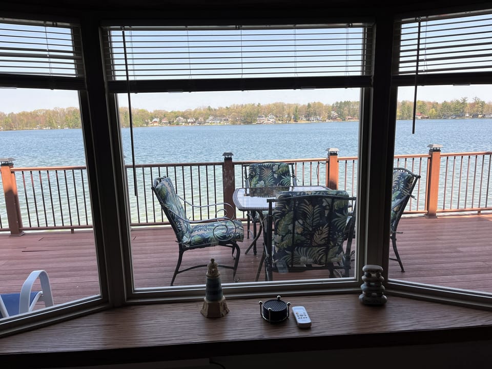 View from living room bay window