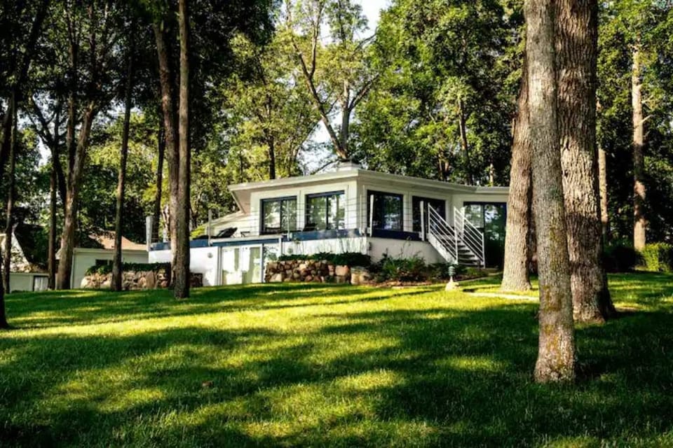Lake view of the home.