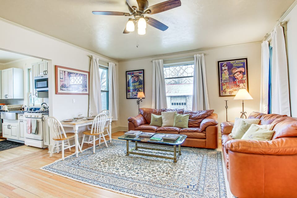 Elkhart Lake Vacation Rental | 2BR | 1BA | Stairs to Access | 695 Sq Ft