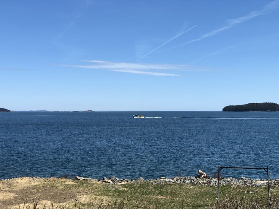 Passing lobster boat.