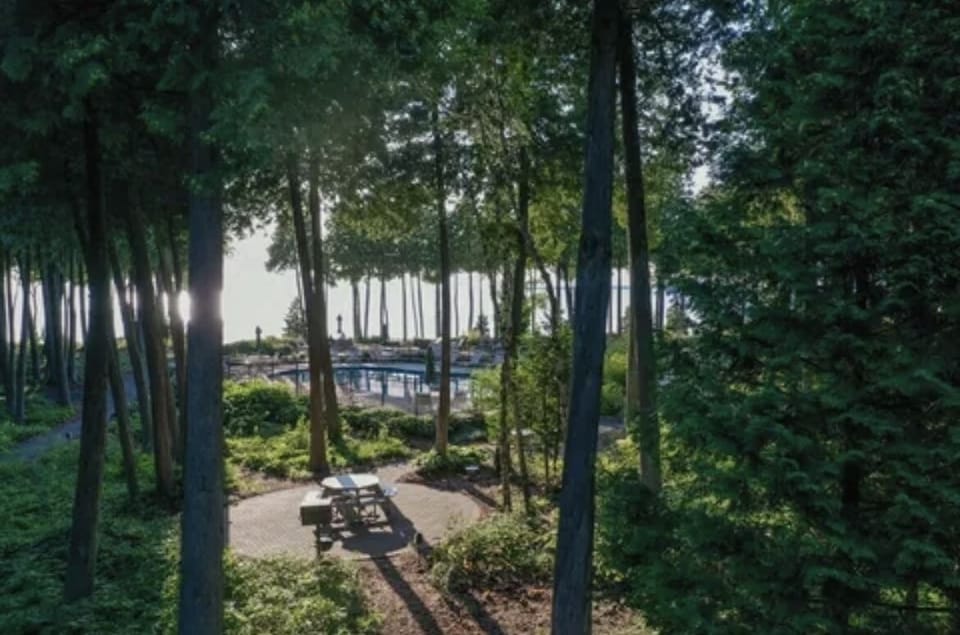 Pool, eating area with grills, fishing dock & great sun sets
