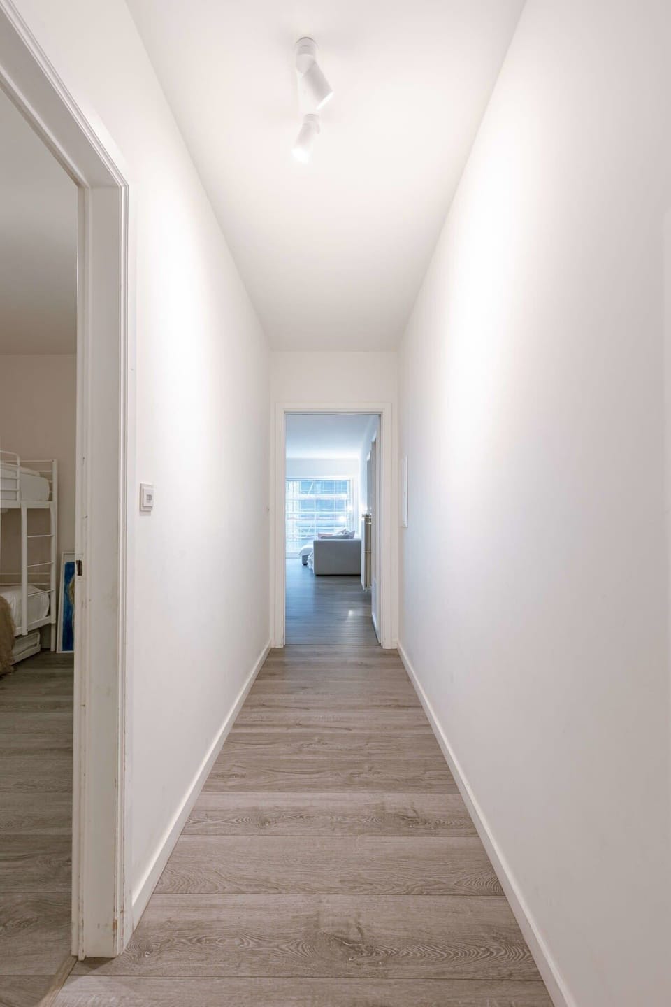 Hallway from the living area to the bedroom