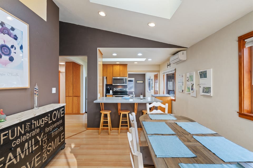 Front view from front entry door main dining & kitchen