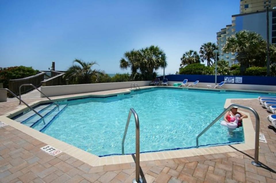 Take a cool dip in the sparkling pool.