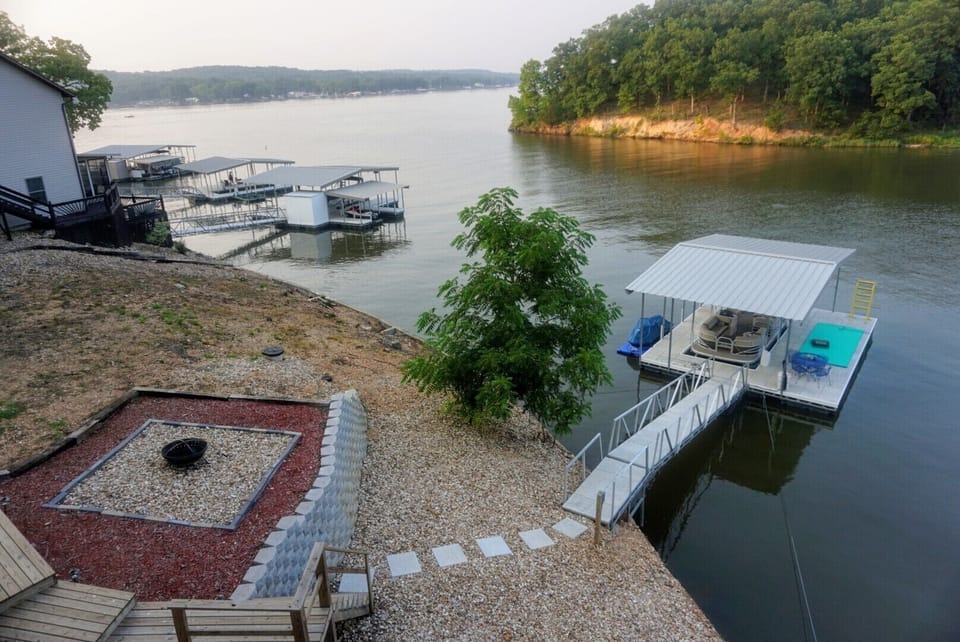 Private Dock, Open Slip and Jetski Platform, Fire Pit. 