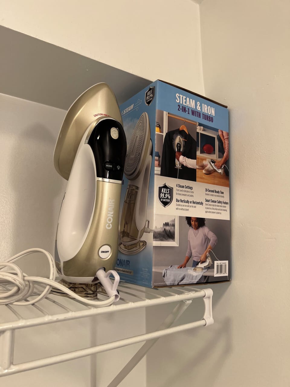 Steamer, iron and ironing board for special occasions