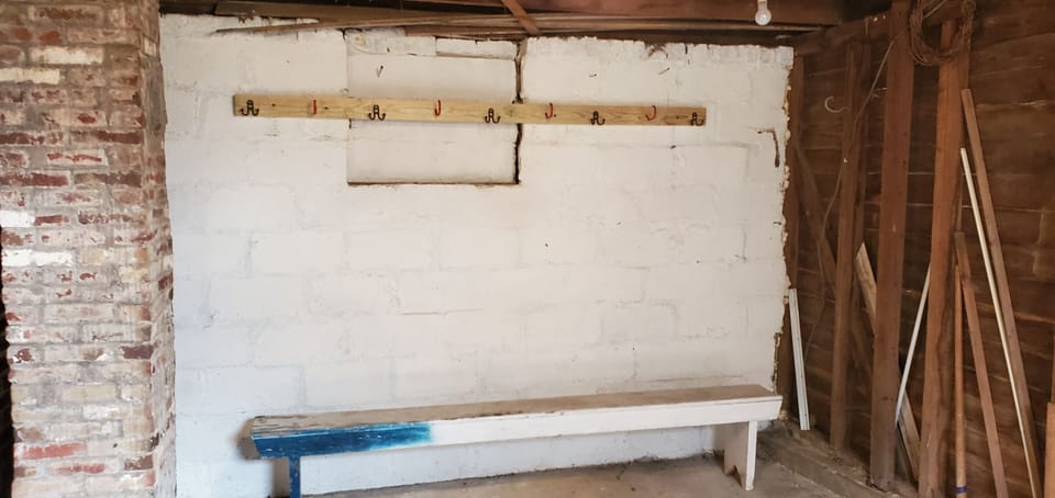 Changing room inside of bunkhouse