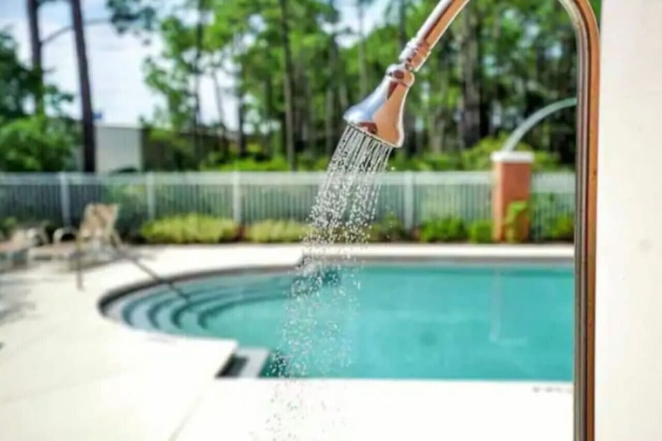 Community pool and outdoor shower