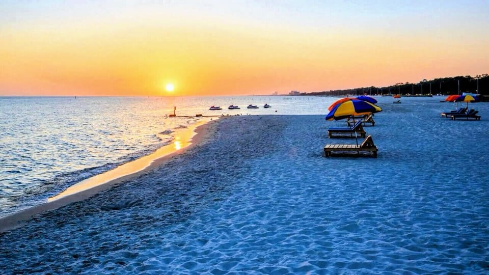 Enjoy breathtaking sunsets at Biloxi Beach. Vibrant colors fill the sky, reflecting over the Gulf—an unforgettable coastal view that’s pure relaxation.