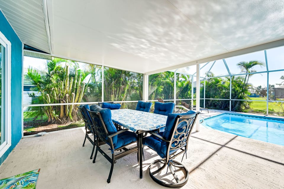 Screened Lanai | Outdoor Pool | Pool Toys | Dining Area