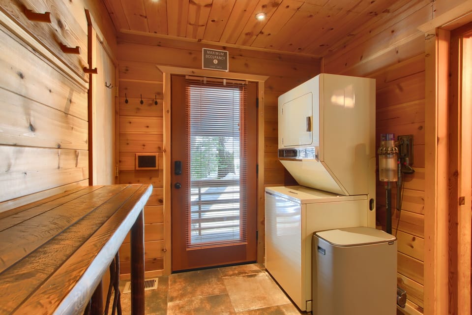 A washer and dryer for your convenience.