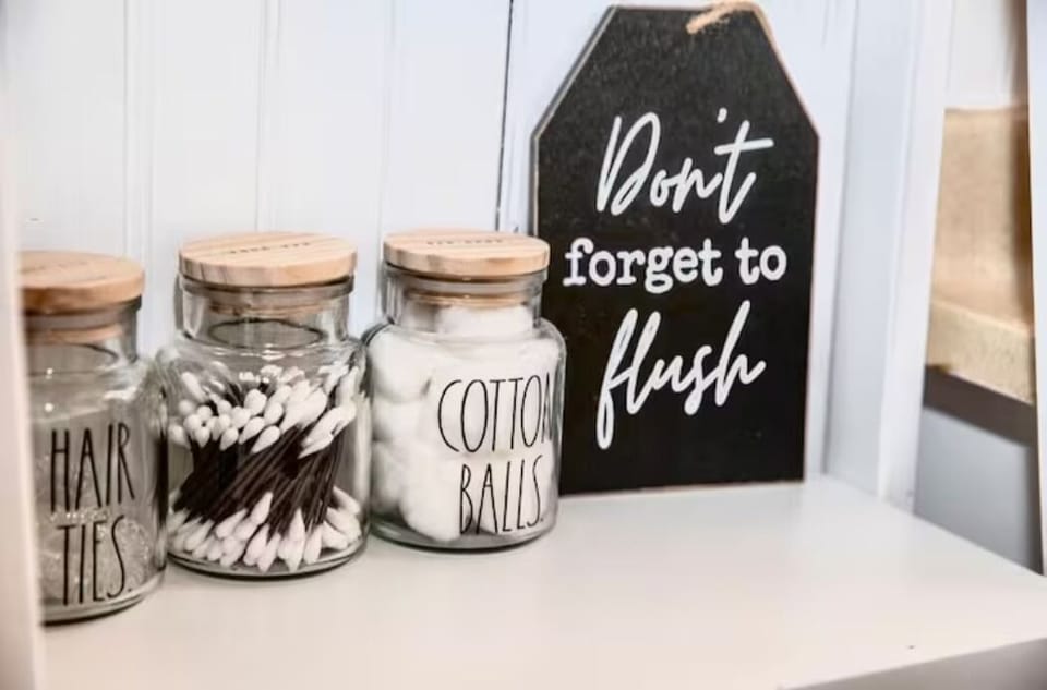 Bamboo Bungalow's Bathroom is equipped with all the amenities!