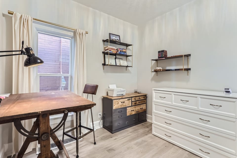 Downstairs office with Murphy bed folded up