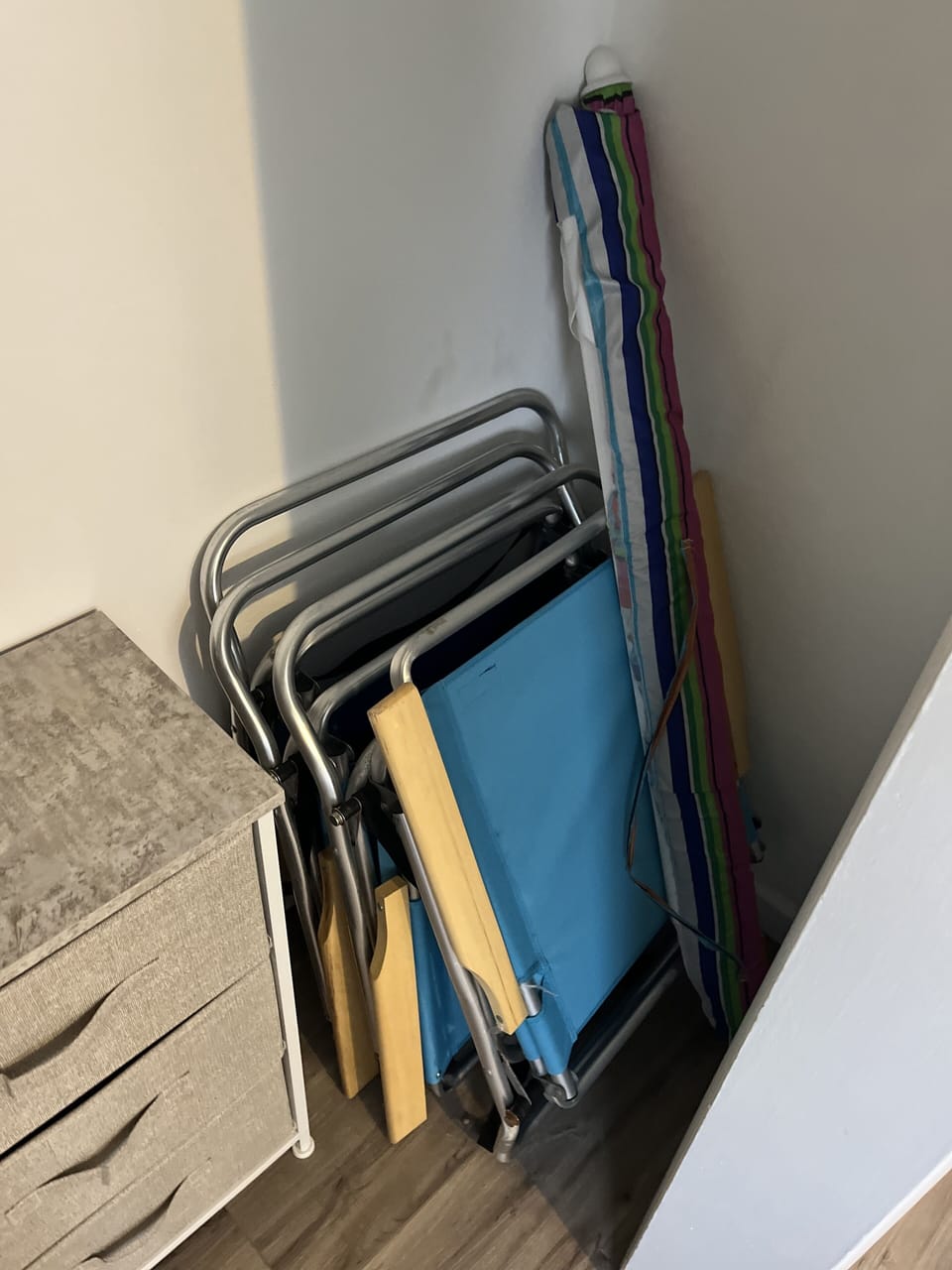 Beach accessories in Room 3 closet