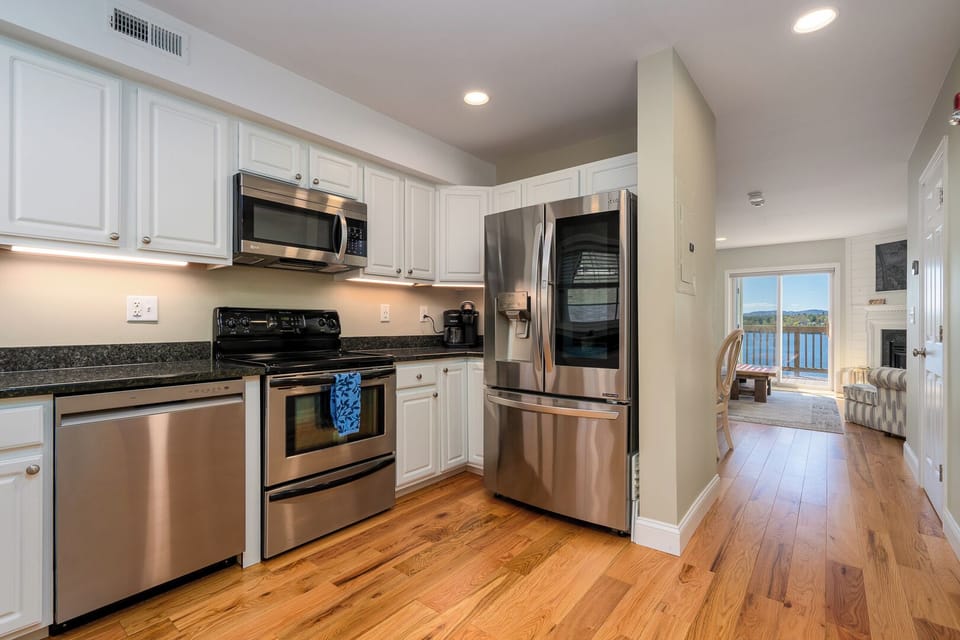 Fully stocked kitchen with new appliances