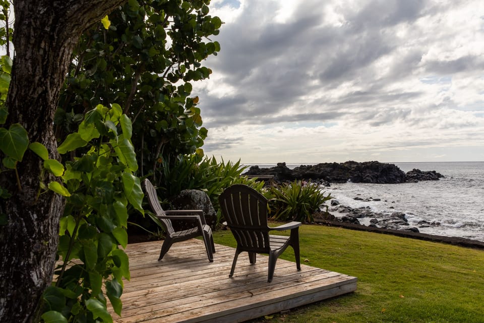 Relaxing shady spot by the ocean