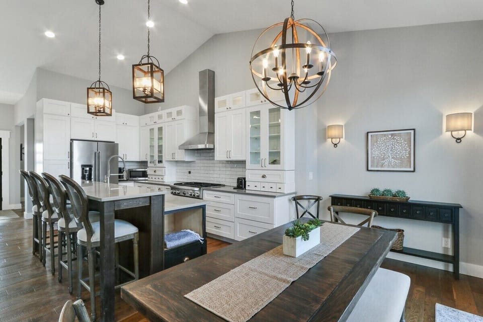 Open concept Living, kitchen, dining room