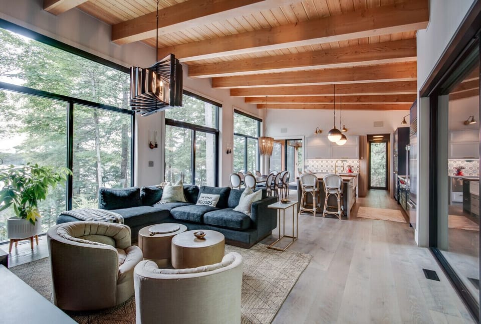 Open Concept Living Room, Dining Room, & Kitchen