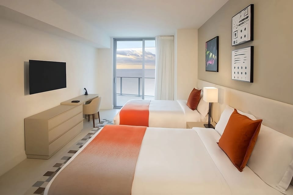 Unit with 2 Double size beds. Exact unit will be assigned upon arrival. Views, colors and decor may vary.