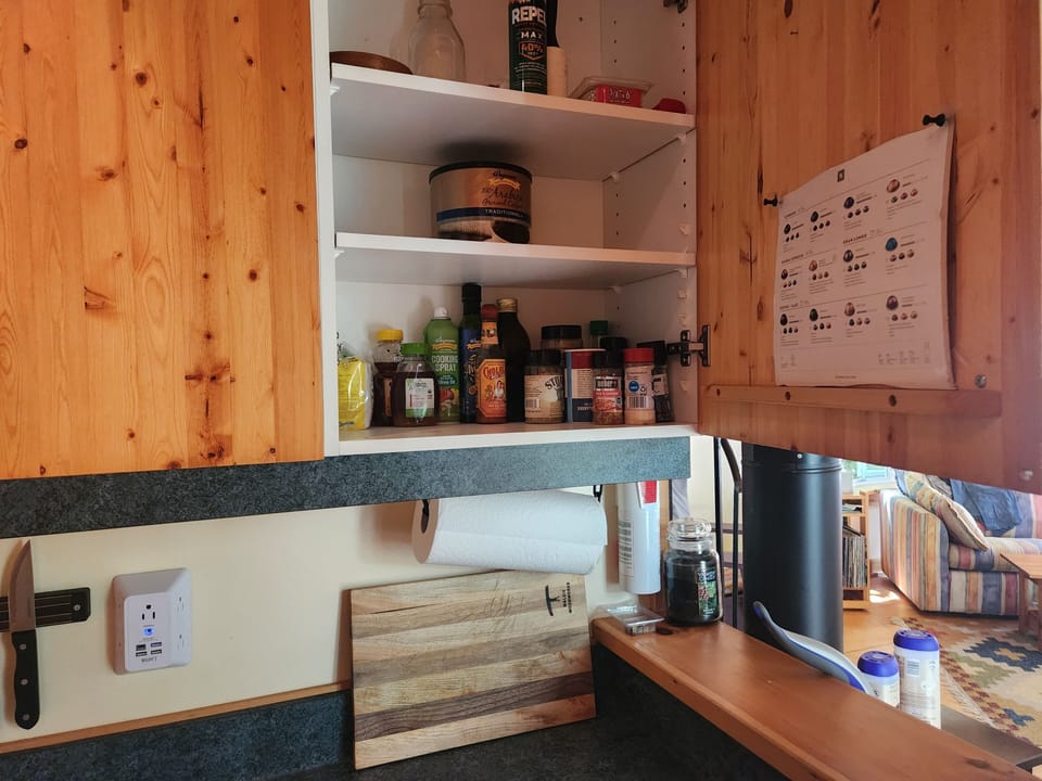 Nice clean well stocked cabinets