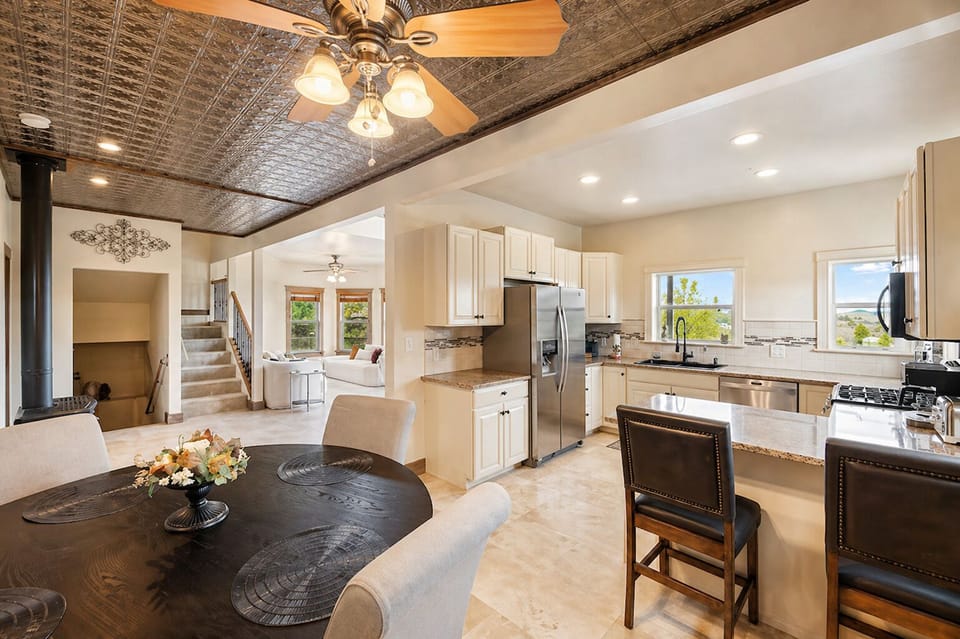 Open-concept kitchen and dining spaces designed for group gatherings