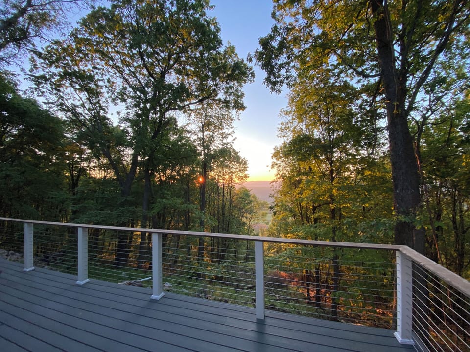 May sunrise from the deck. 