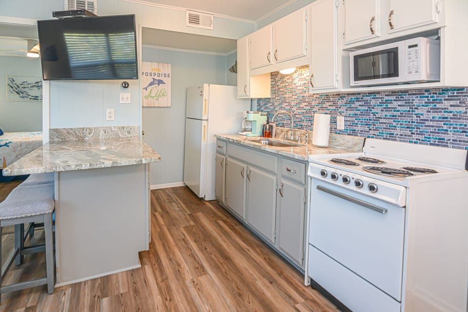 Kitchen with granite counters