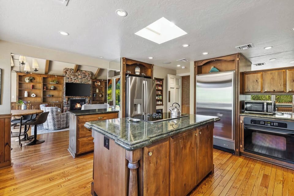 Fully Stocked Kitchen with Stainless Steel Appliances