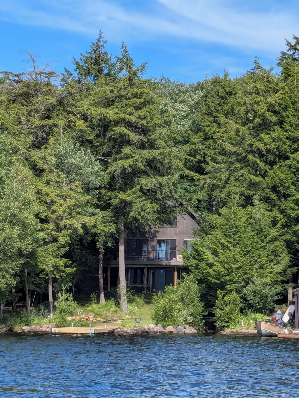 A view from the water with plenty of privacy.