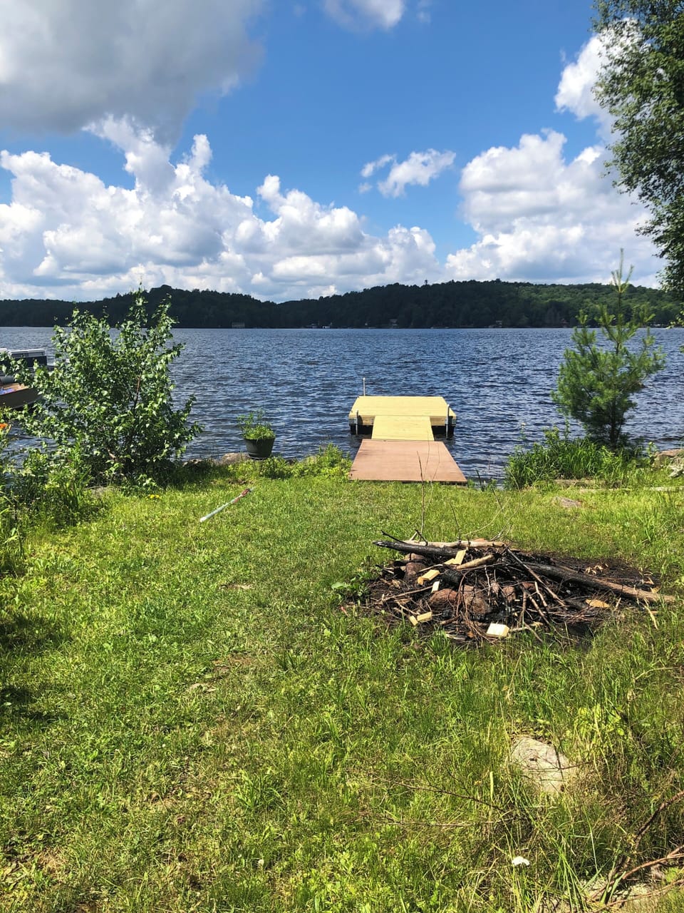 Dock and fire pit.