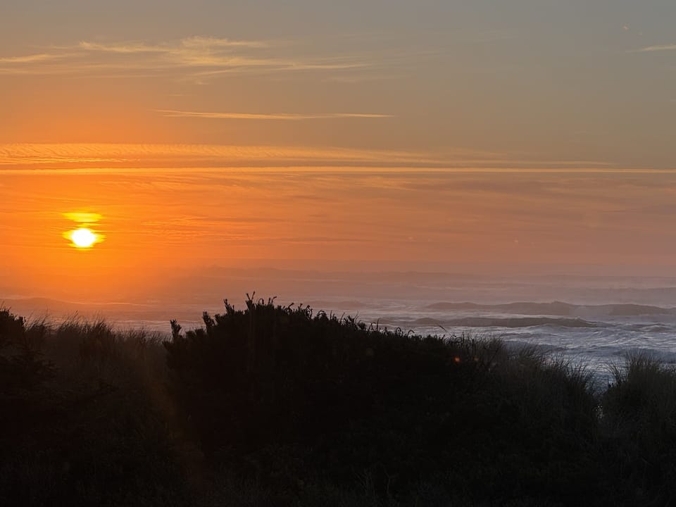 A Winter Sunset where the sun sets more to the south