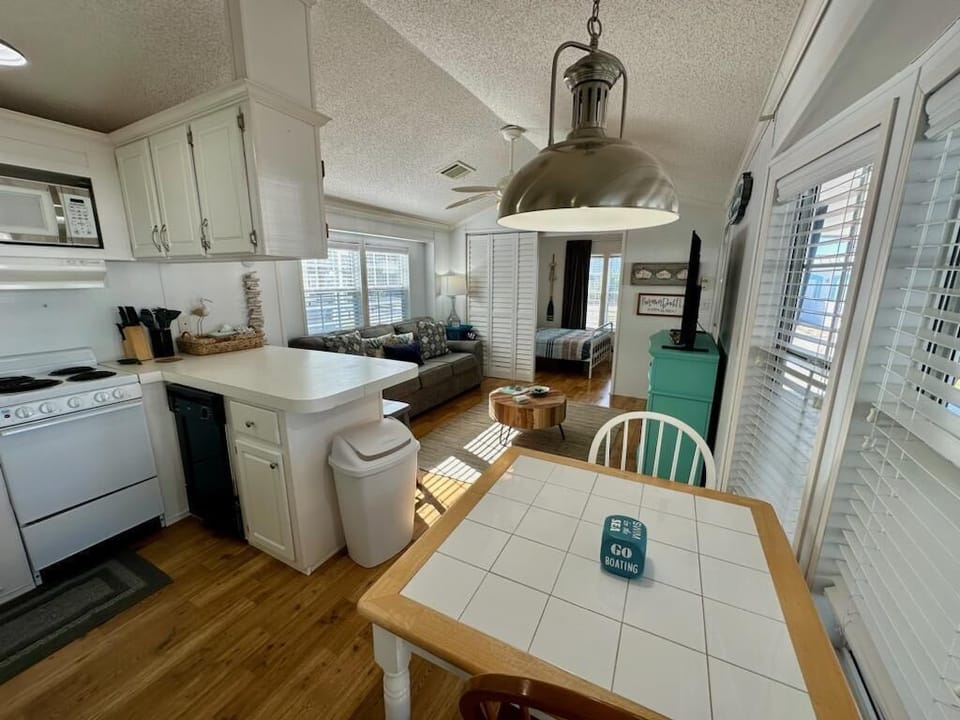 Dining at table and counter