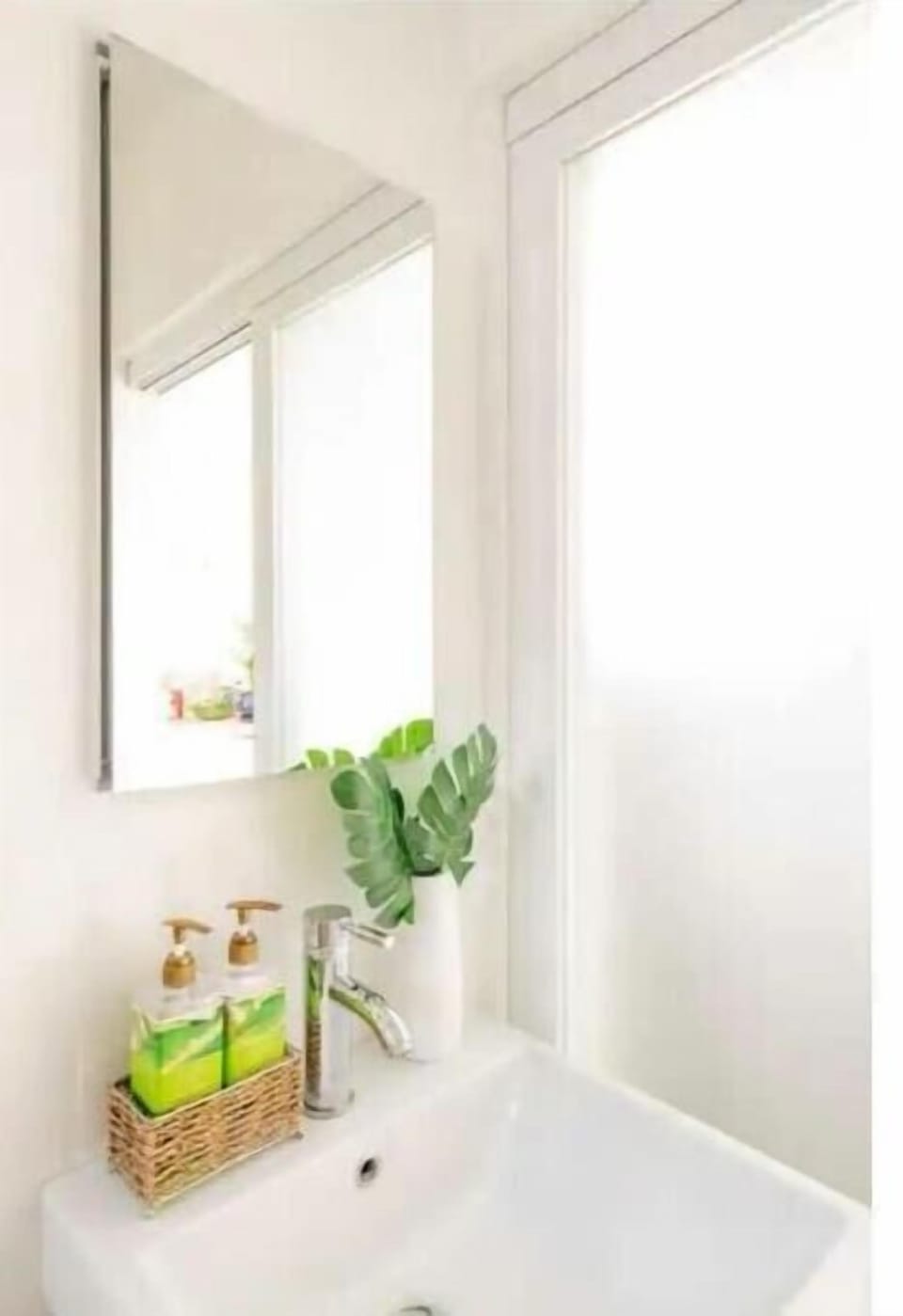 Bathroom With Custom Sliding Frosted Glass Doors 