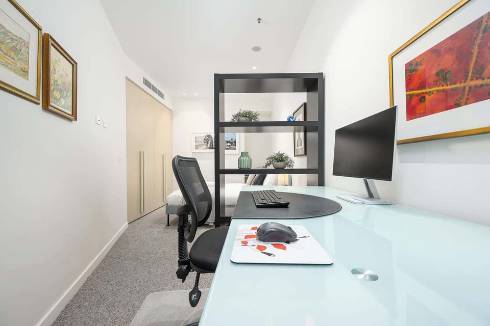 Quiet dedicated workspace with ergonomic chair