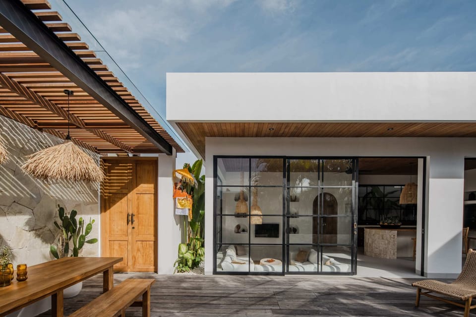 Entrance to the villa. Every door is lockable in the villa