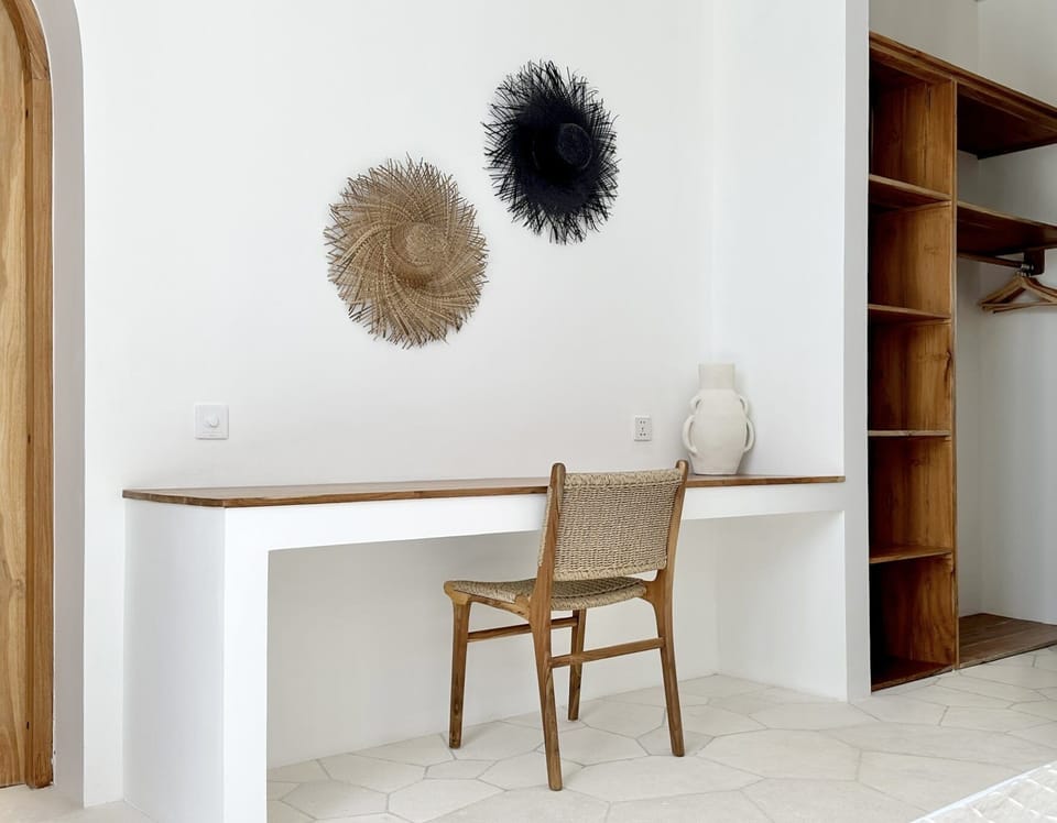 A dedicated working area in the guest bedroom