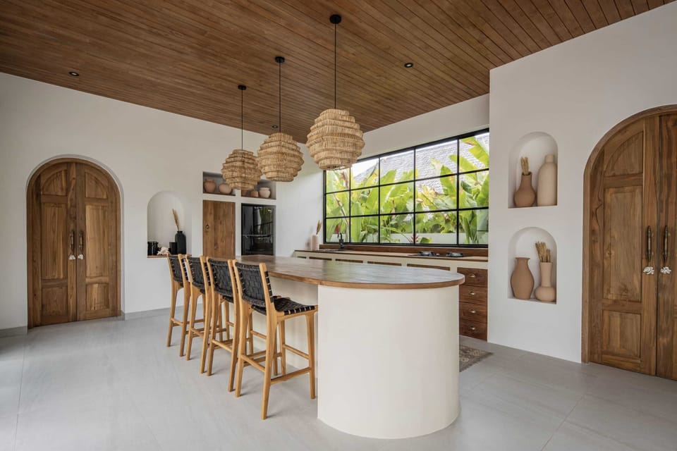 Kitchen with a kitchen island