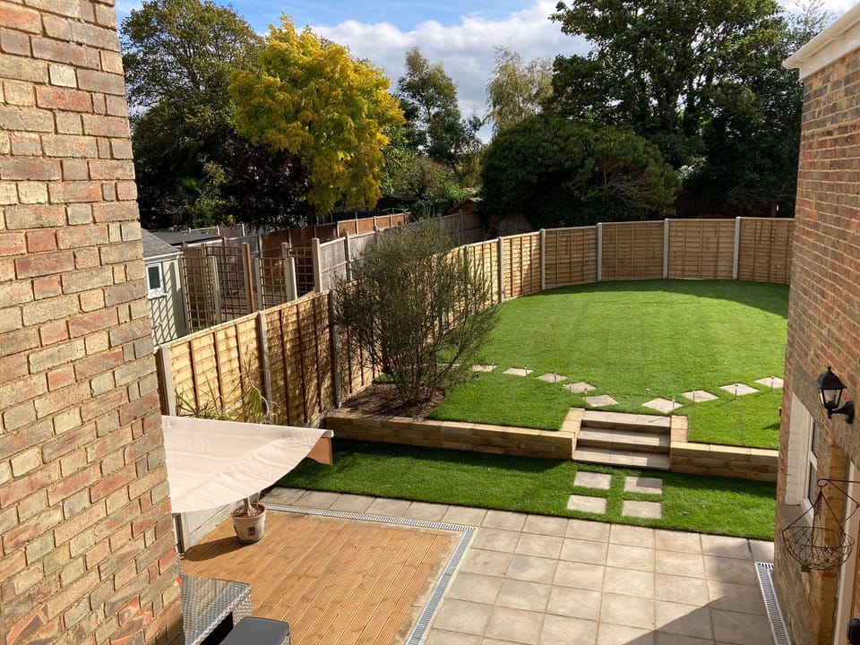Large patio and garden 
